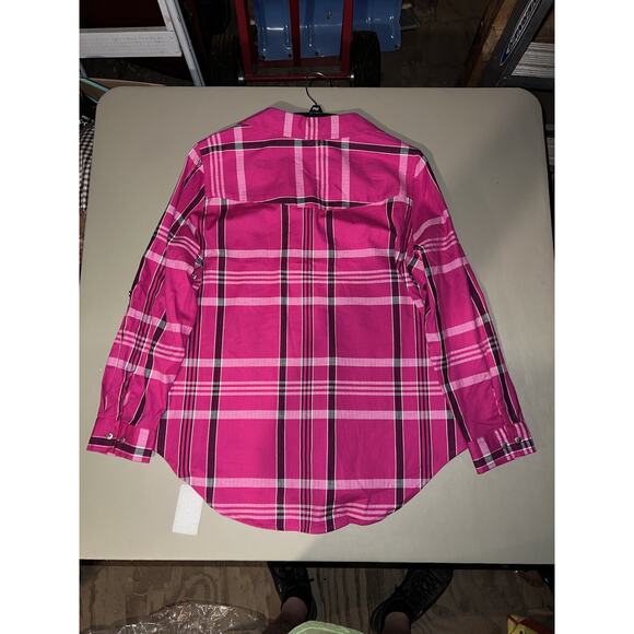 Allison Daley Petite Button Down Pink Plaid Women’s PM/M - Picture 4 of 5